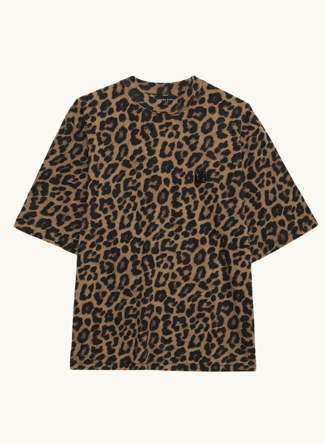 Anine Bing Avi Tee in LEOPARD BLACK &amp; BROWN // PREORDER MID APRIL DELIVERY