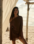 Isabelle Quinn Chloe Mini Skirt in Mocha