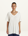 Summi Summi V Neck Tee in Vanilla