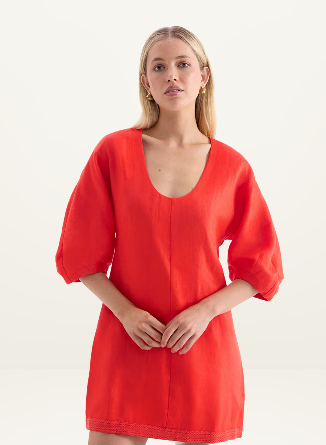 Kivari Rosalia Mini Dress in Coral