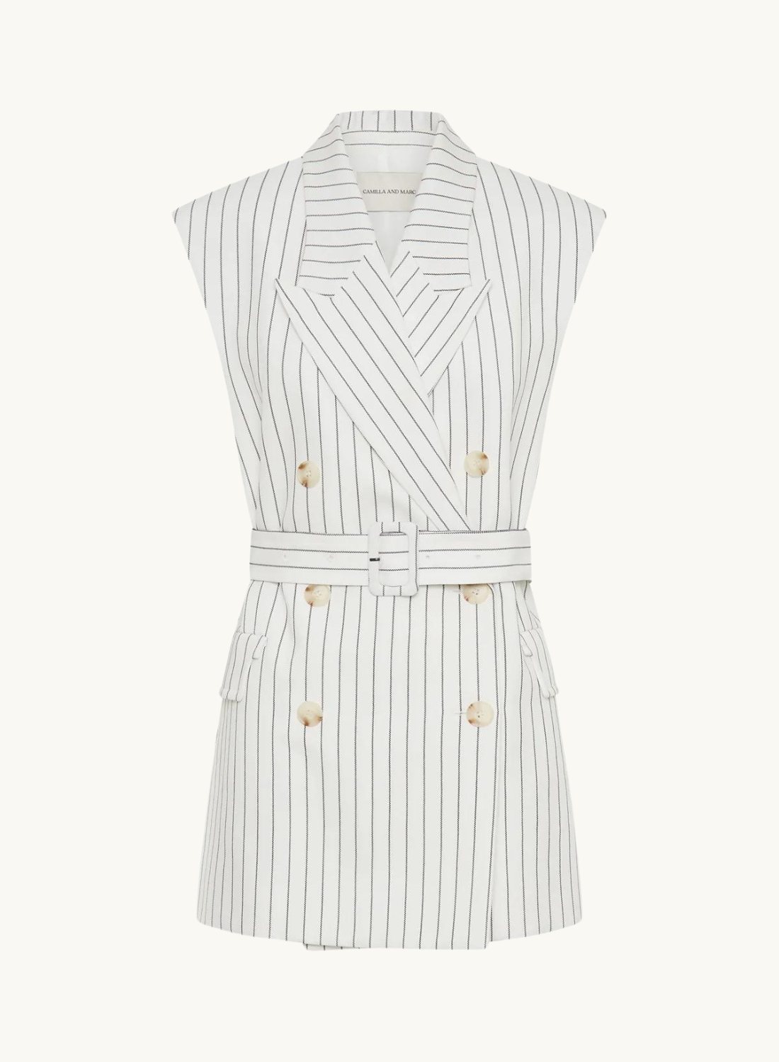 Jagger Blazer Vest WHITE PINSTRIPE Camilla and Marc-Camilla and Marc-Frolic Girls