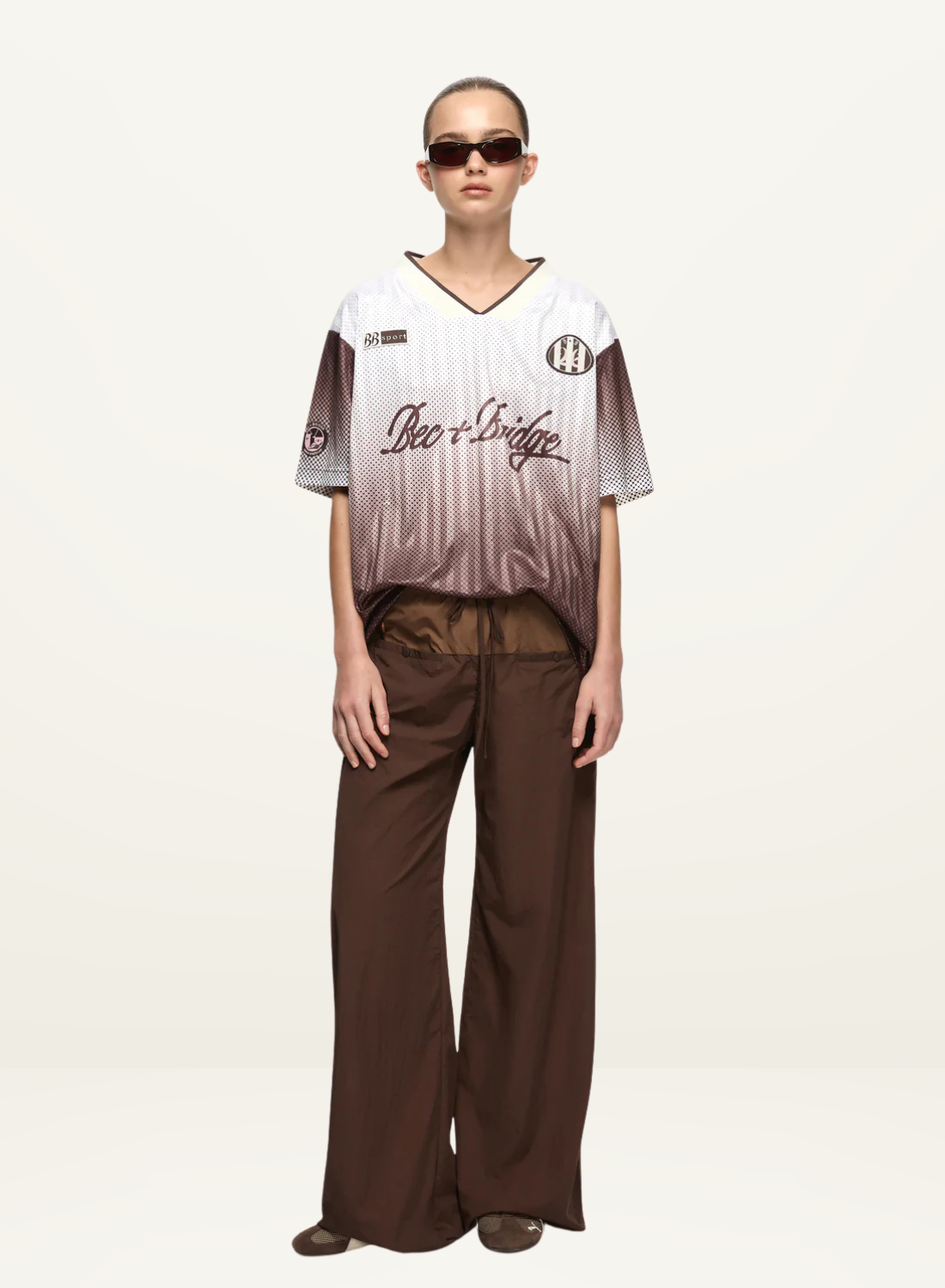Bec + Bridge Zelia Jersey T-Shirt in Bitter Chocolate Ombre