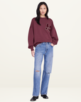Anine Bing Miles Sweateshirt Letterman in FIG