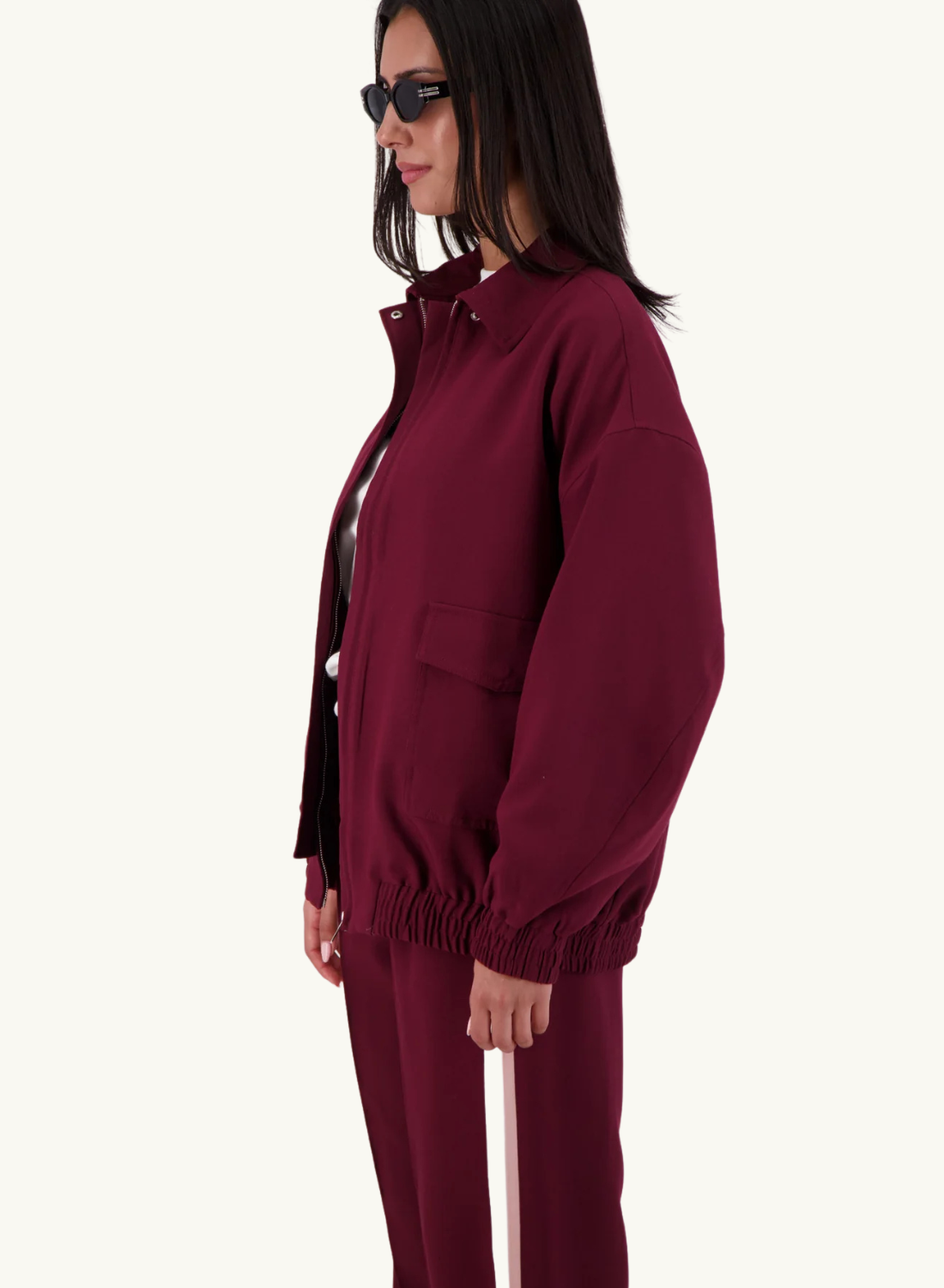 Jasmine Alexa Ischia bomber Jacket in PLUM