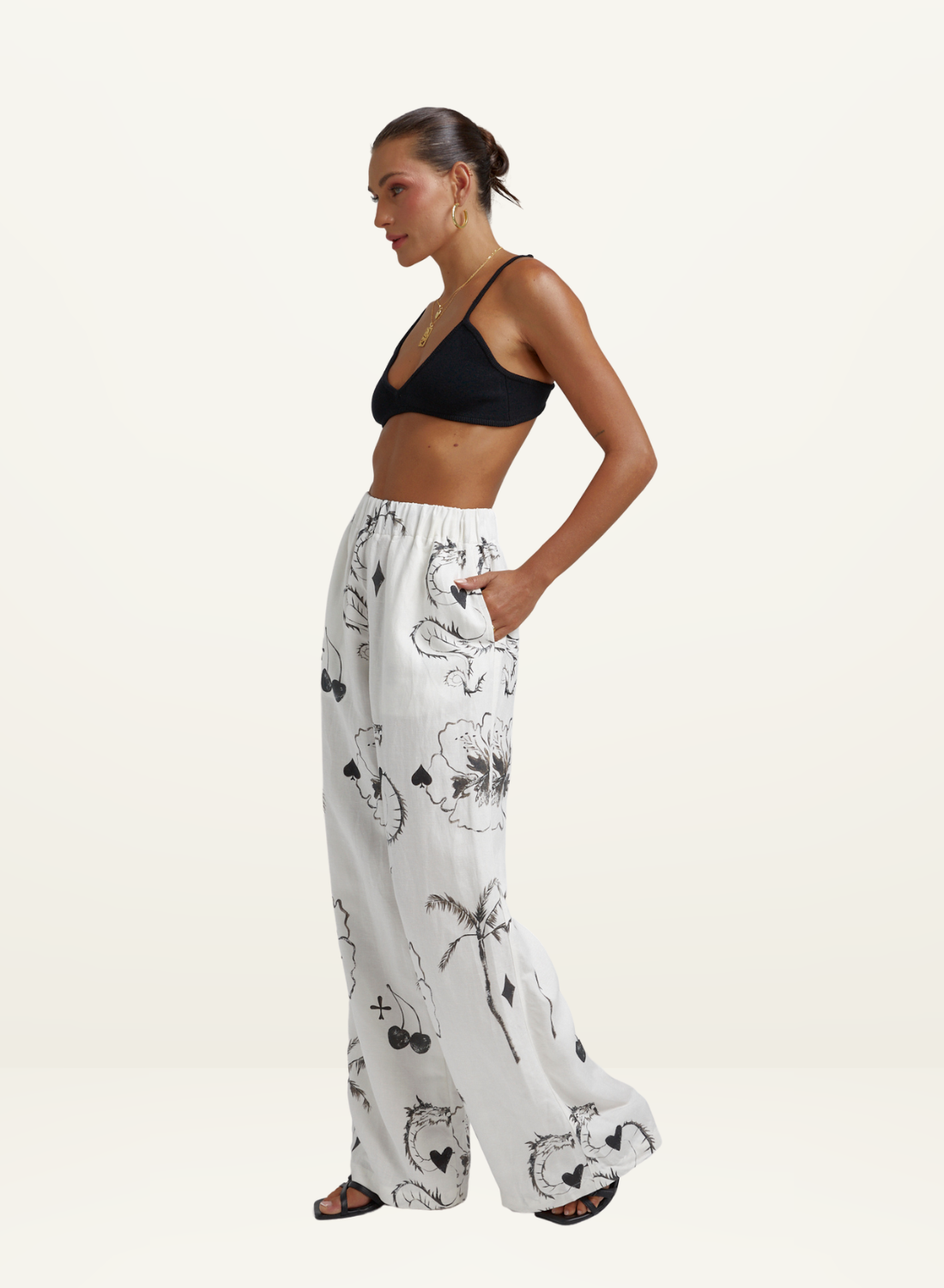 Dragon Of Hearts Linen Pant BLACK Summi Summi-Summi Summi-Frolic Girls