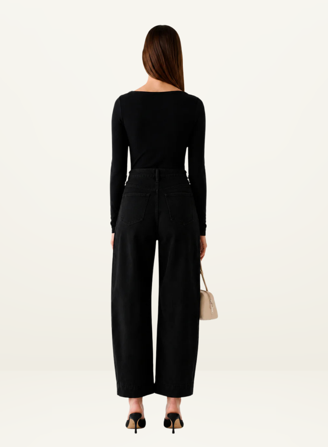 Esmaee Mayfair Barrel Jean in Black
