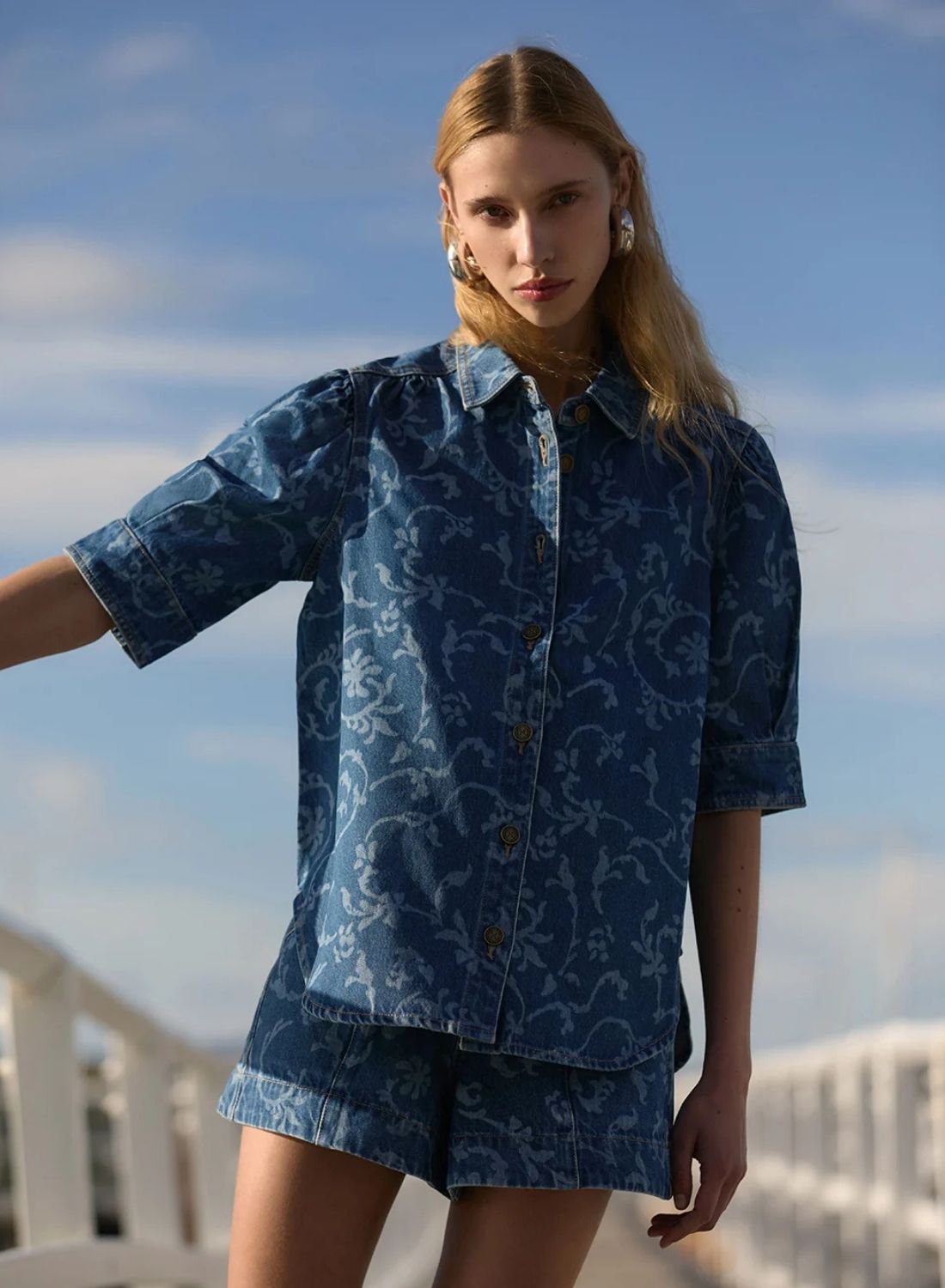 Kivari Elina Denim Shirt in Blue