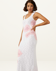 Bloom Knit Midi Dress WHITE & PINK Mon Renn-MØN RENN-Frolic Girls