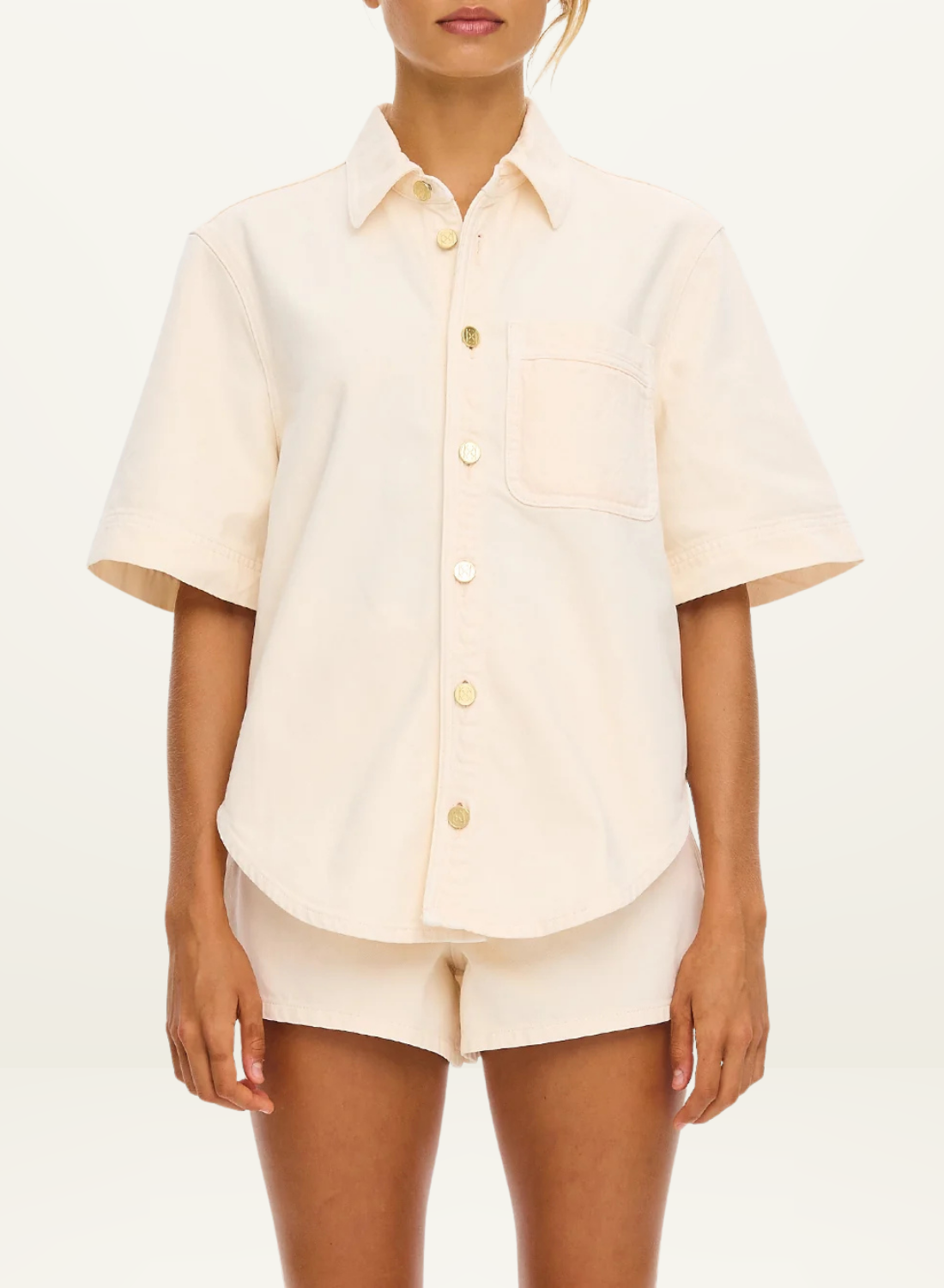 Kivari Dylan Denim Short in Rosewater