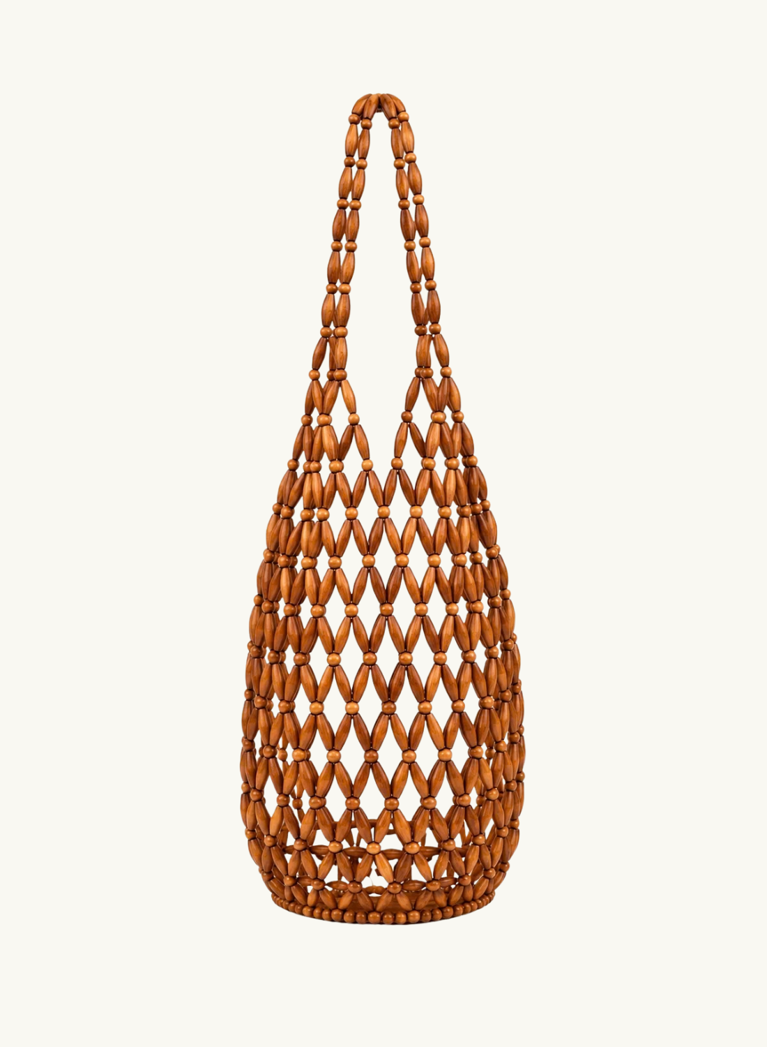 Aelia Beaded Bucket Bag in Brown