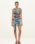 Mon Renn Lucid Mini Dress in Lucid Blue