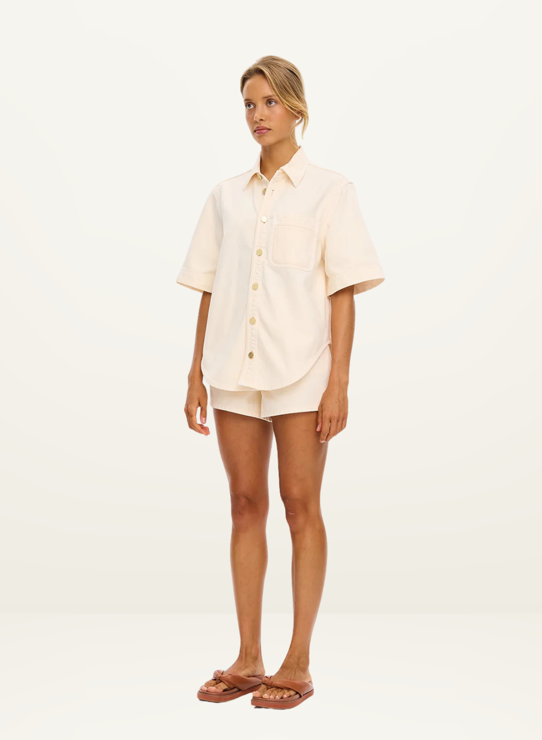 Kivari Dylan Denim Short in Rosewater