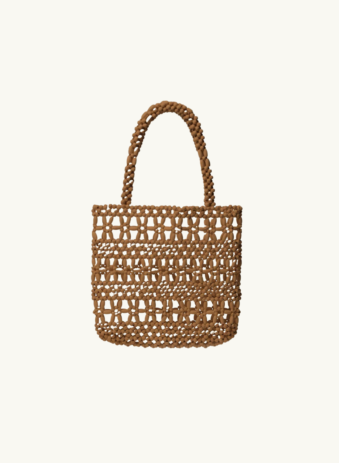 La Tribe Flower Beaded Bag in Tan