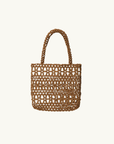 La Tribe Flower Beaded Bag in Tan