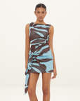 Mon Renn Lucid Mini Dress in Lucid Blue