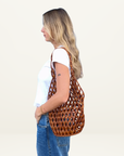 Aelia Beaded Bucket Bag in Brown