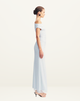 Shona Joy Mira Off Shoulder Maxi Dress in Sky