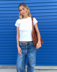 Aelia Beaded Bucket Bag in Brown