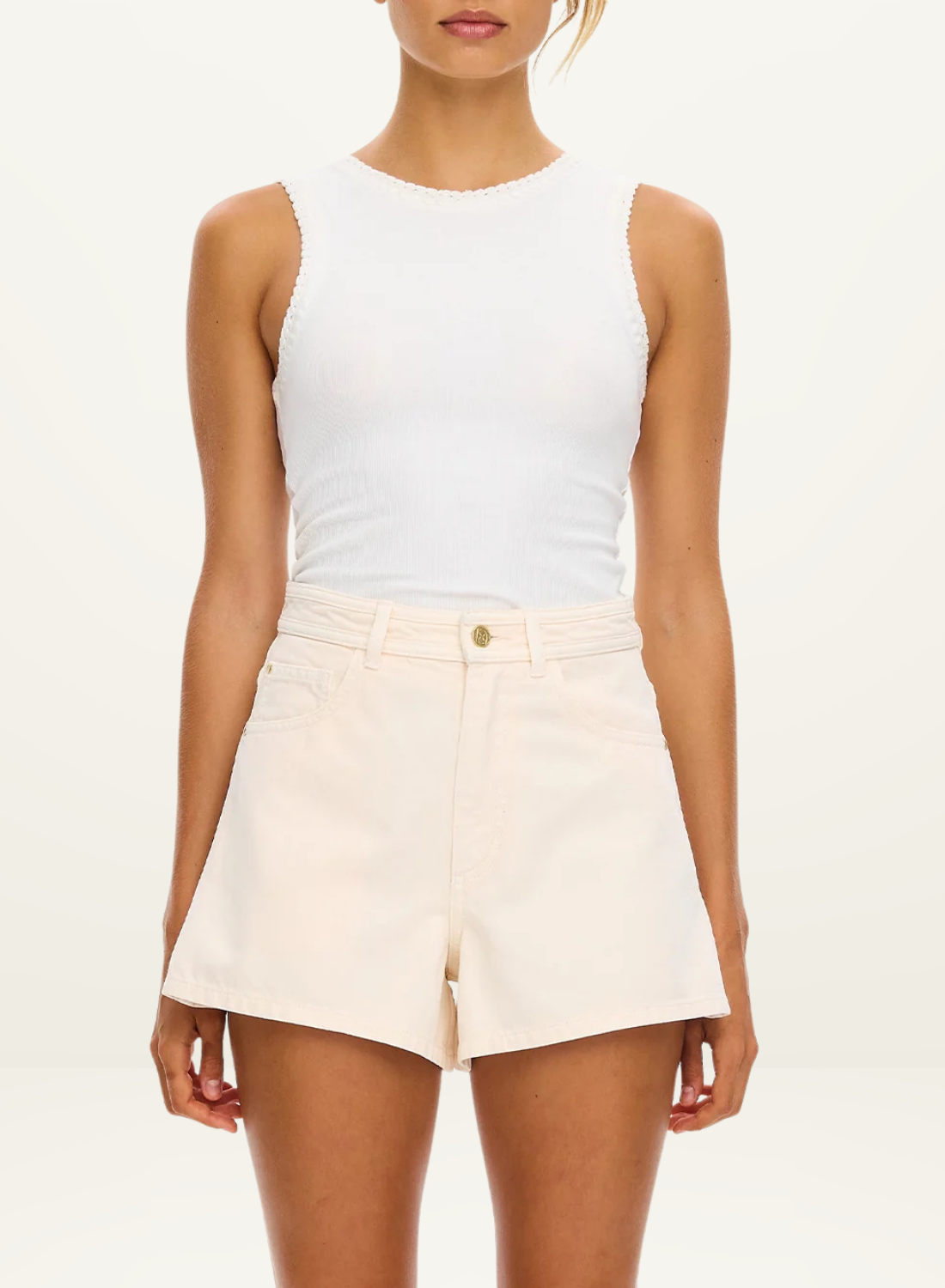 Kivari Dylan Denim Short in Rosewater