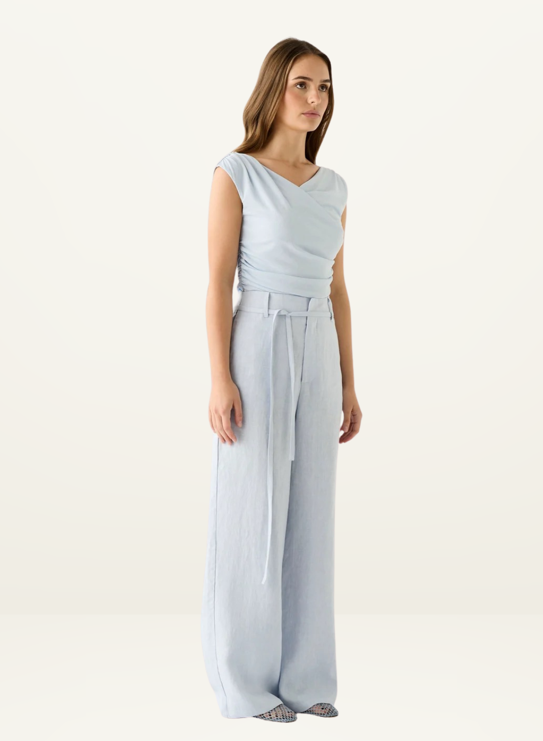 Esmaee Charter Top in Ice Blue