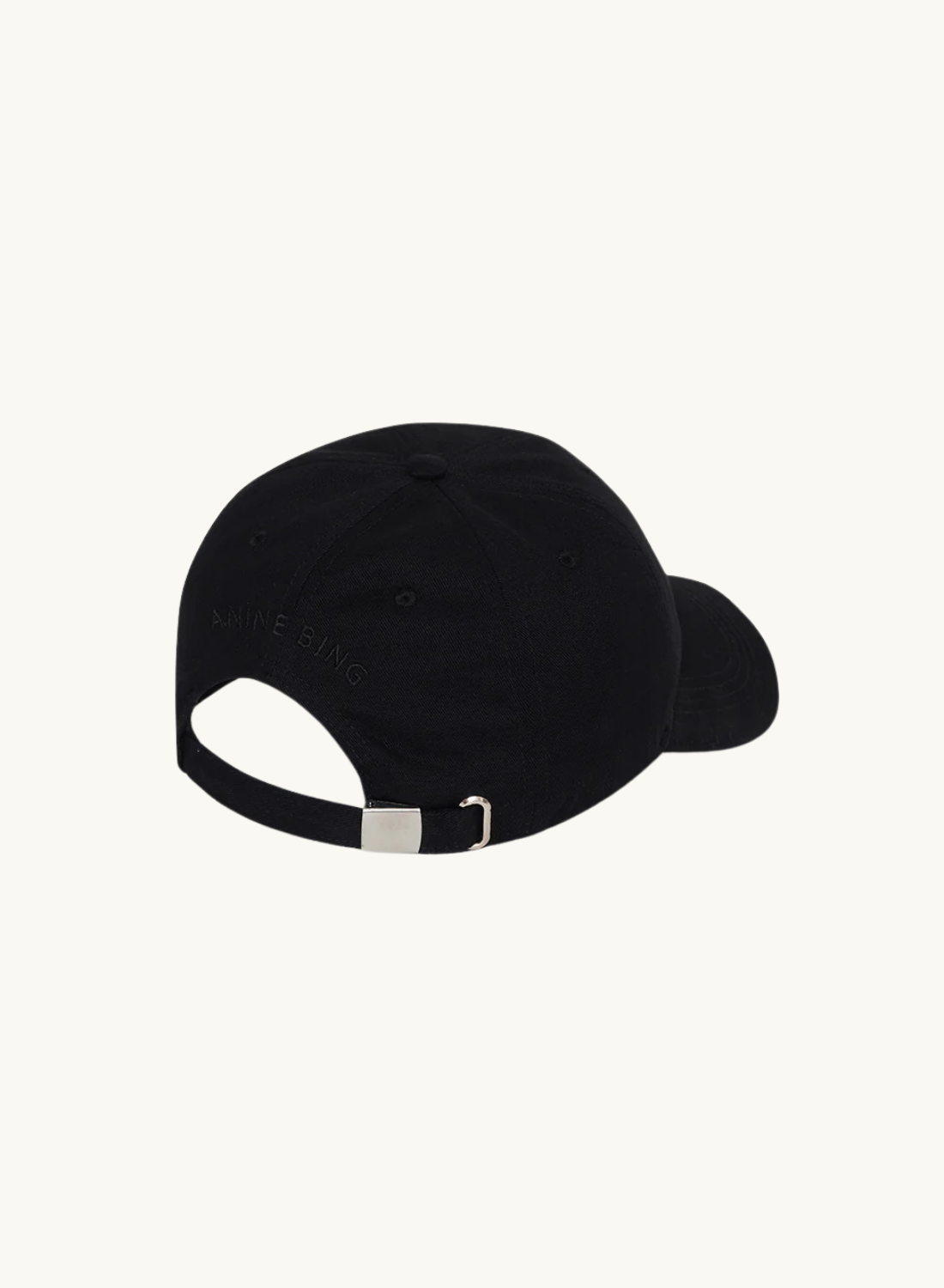 Anine Bing Jeremy Baseball Cap FRAMED MONOGRAM BLACK