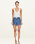Kivari Laguana Printed Denim Short in Blue