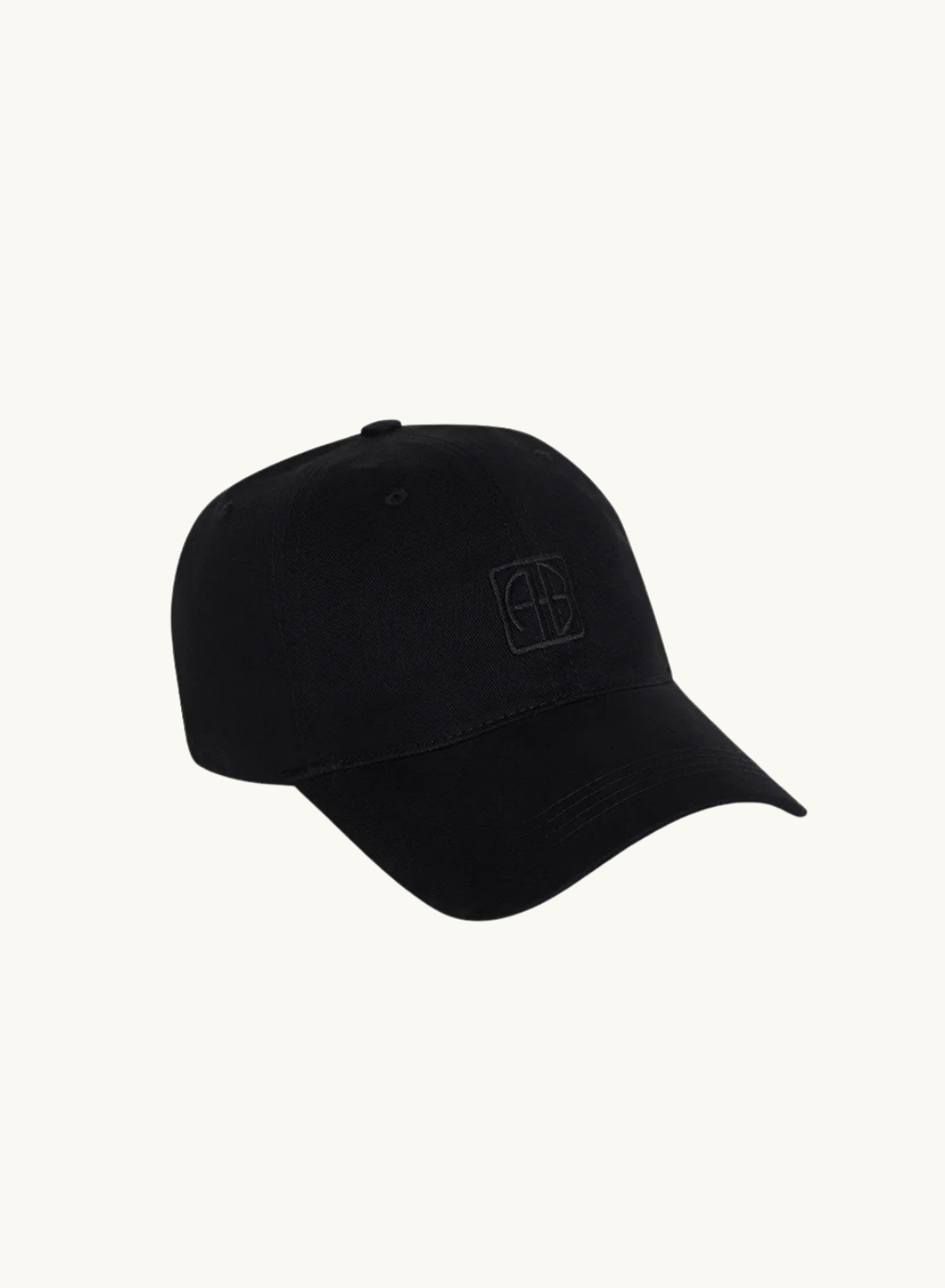 Anine Bing Jeremy Baseball Cap FRAMED MONOGRAM BLACK