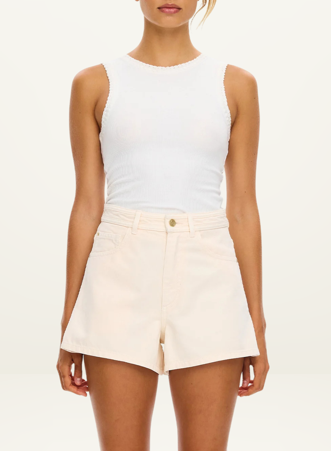 Kivari Dylan Denim Short in Rosewater