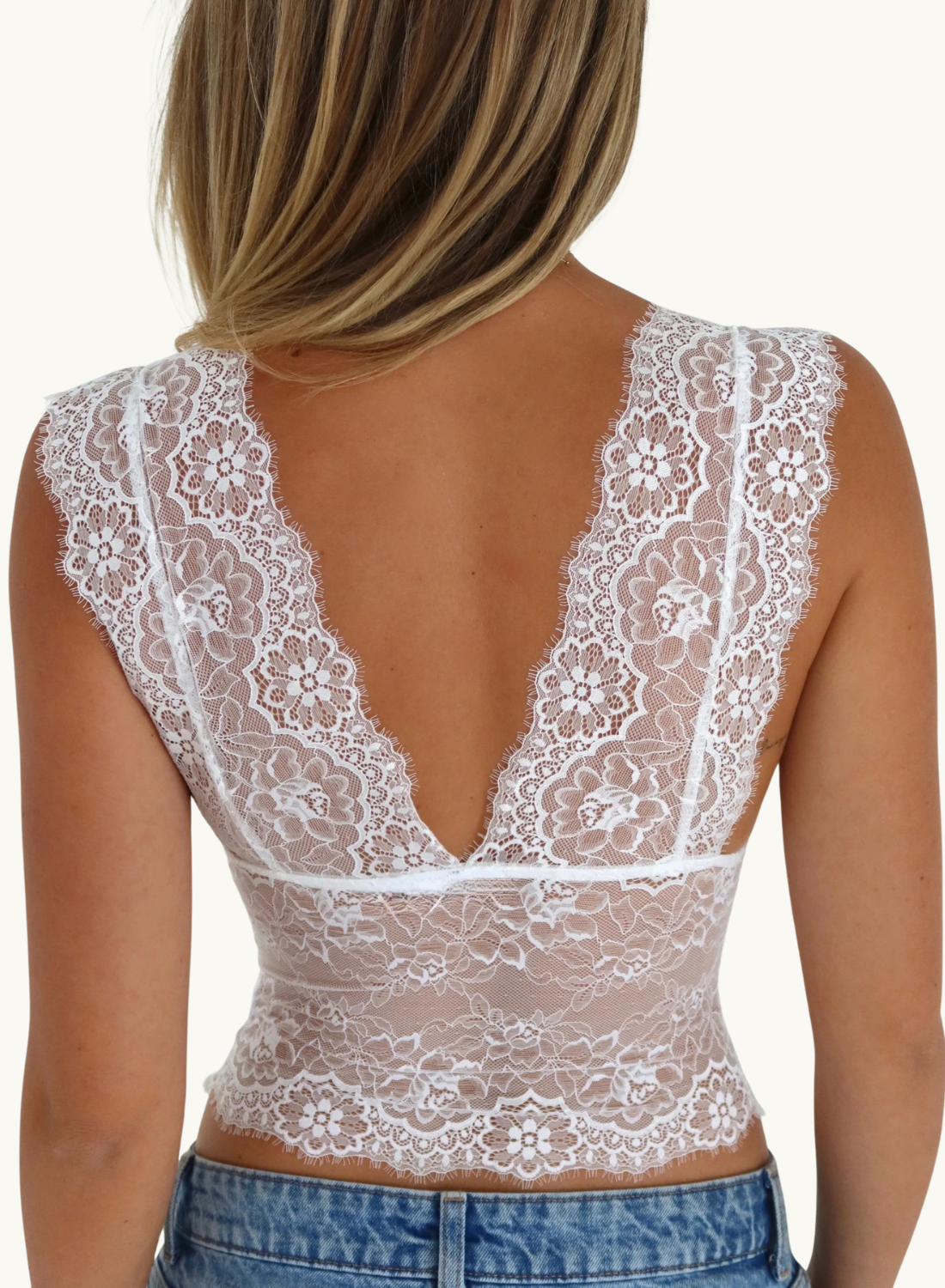 Ivymae Rosie Lace Top in White