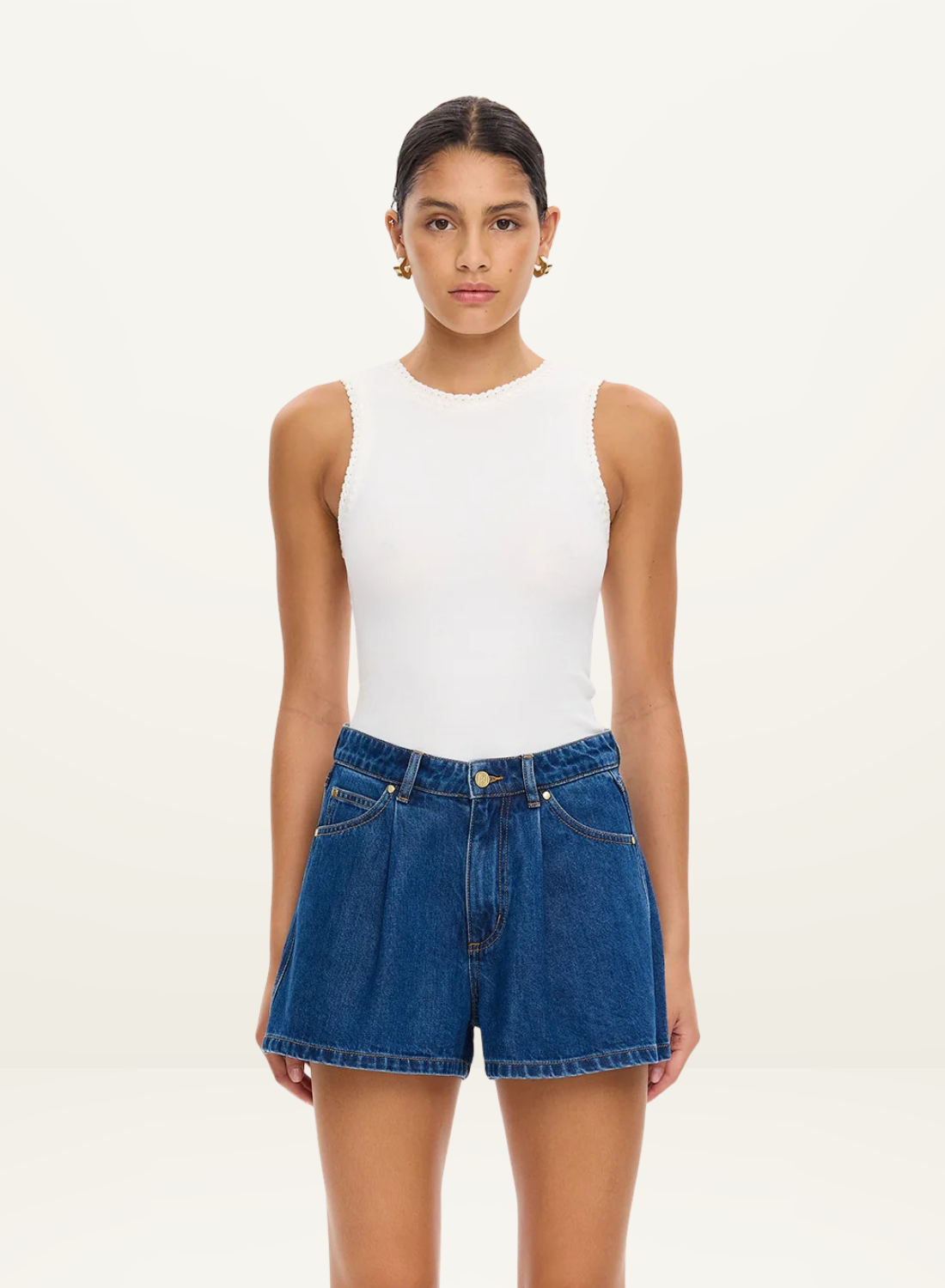 Kivari Monroe Denim Short in Indigo Blue