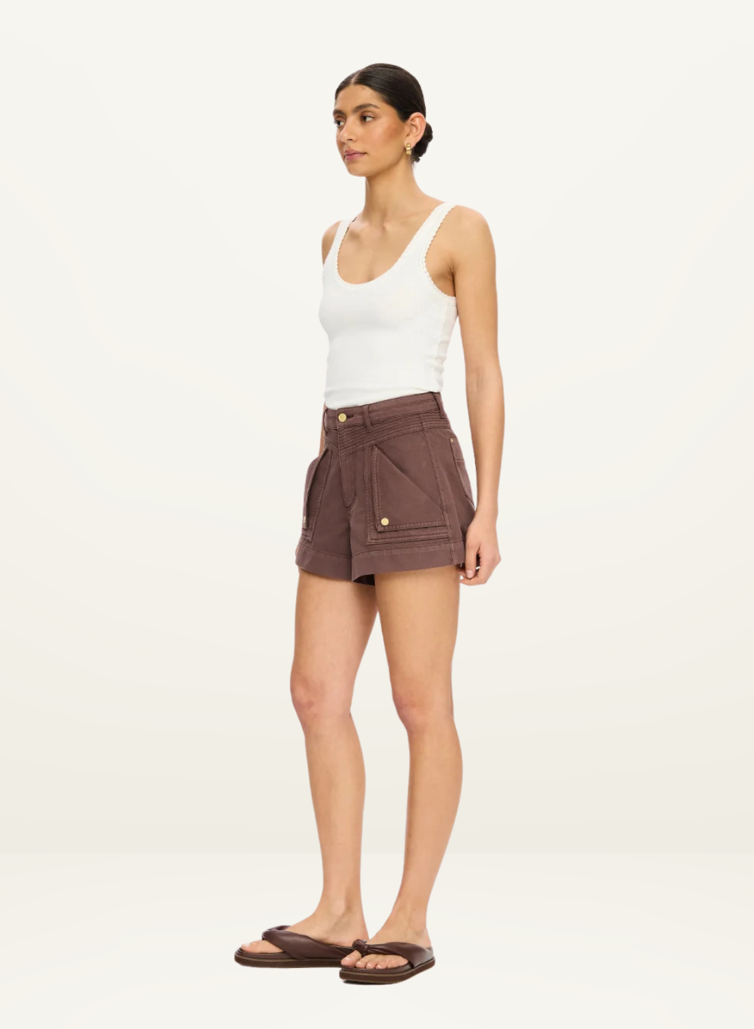 Kivari Celine Denim Short in Chocolate