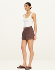 Kivari Celine Denim Short in Chocolate