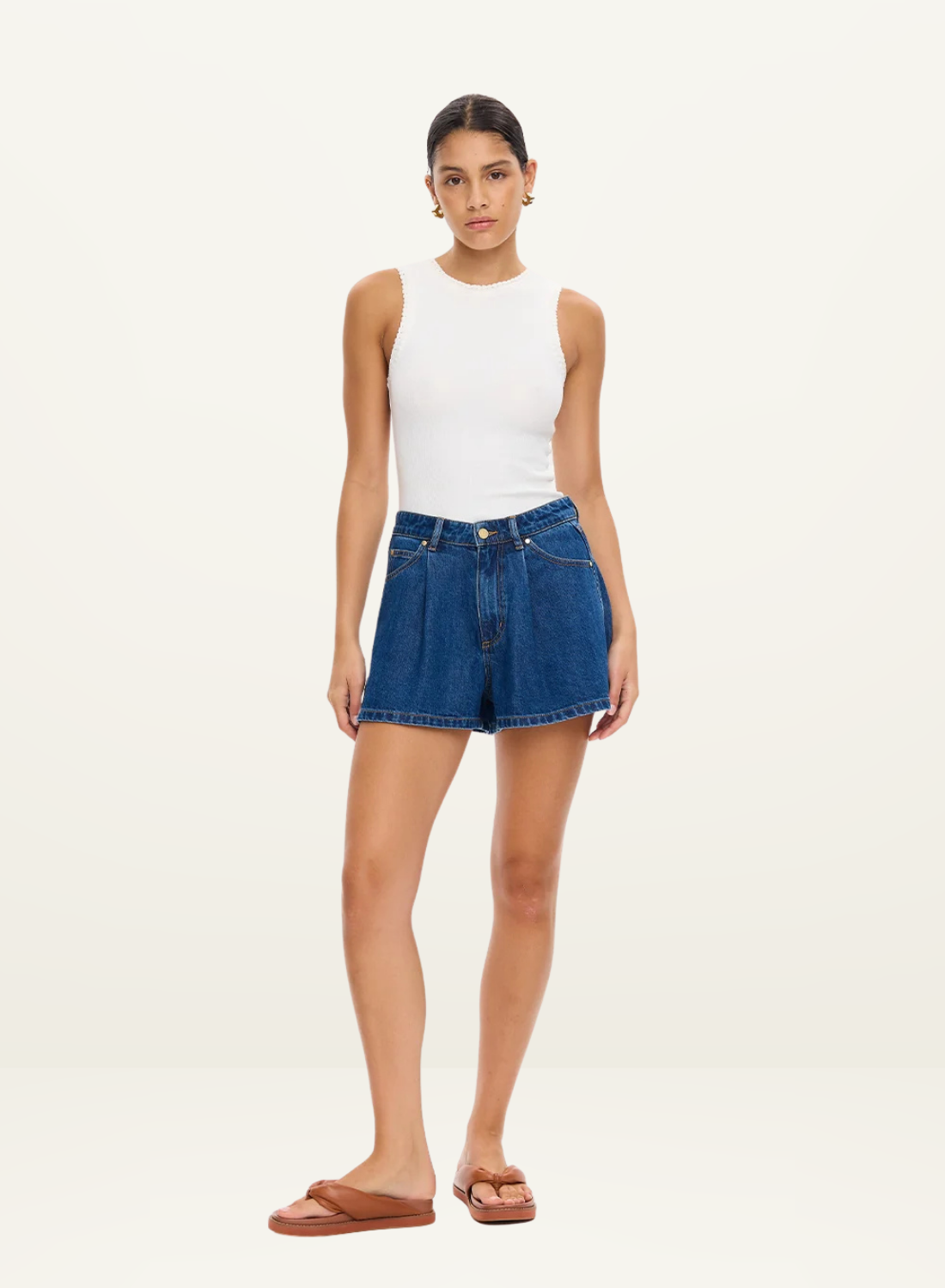 Kivari Monroe Denim Short in Indigo Blue