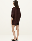 Camilla and Marc Ottilie 2.0 Short Sleeve Shirt in Chocolate