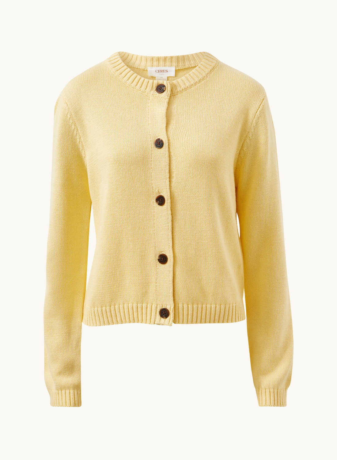 Ceres Nelly Long Sleeve Cardigan in Butter Yellow