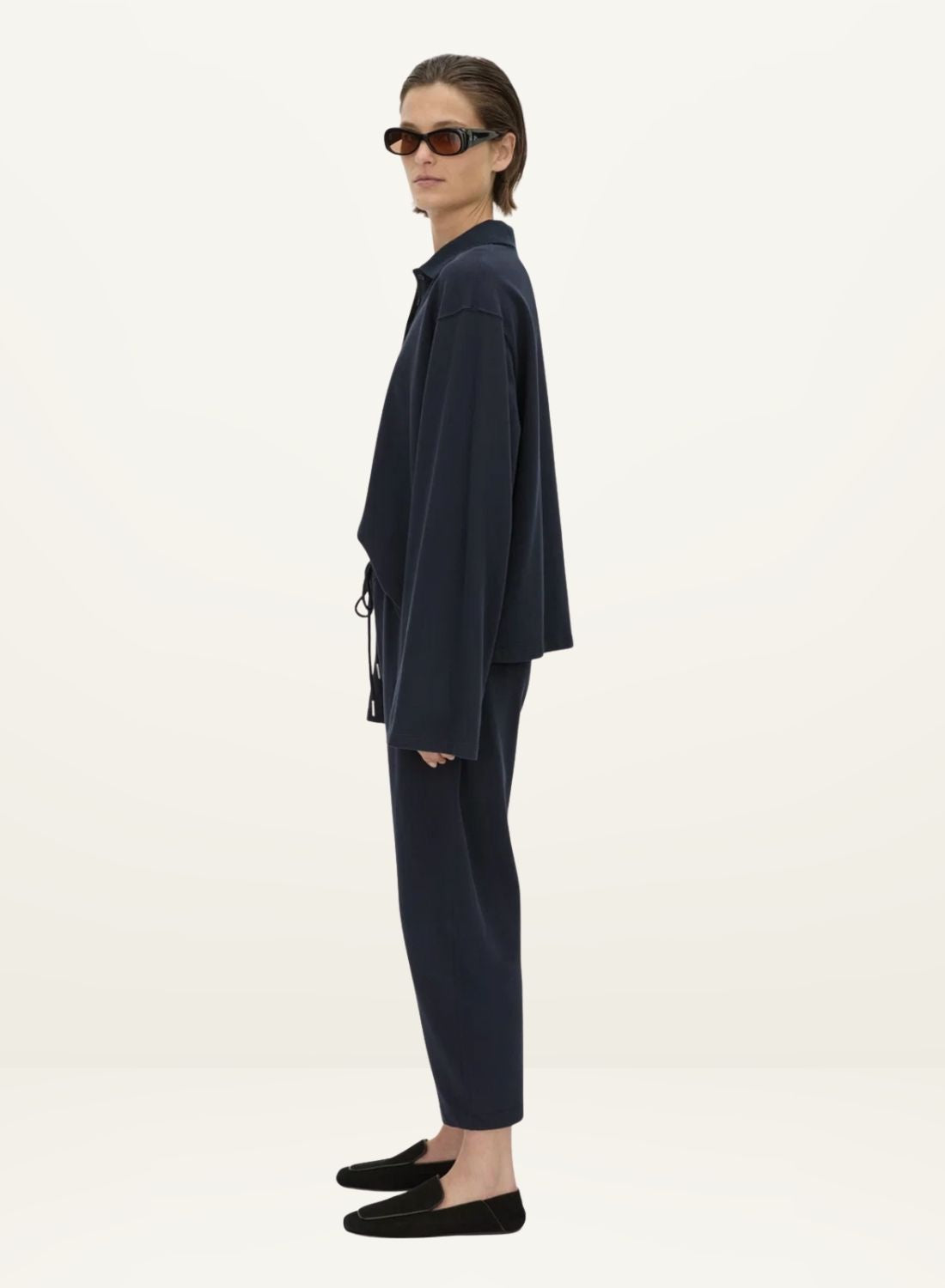 Camilla and Marc Moreno Long Sleeve Polo in Navy