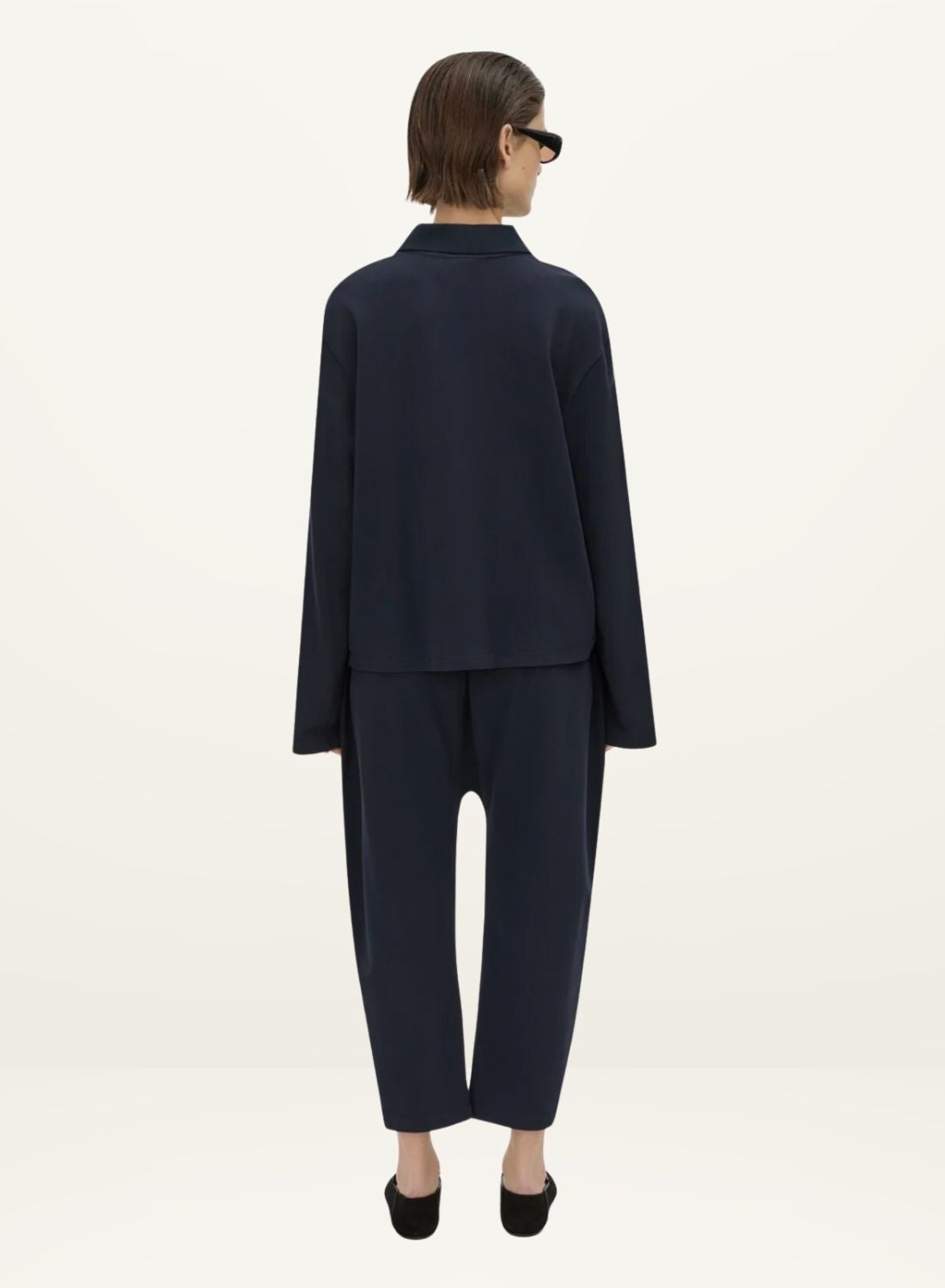 Camilla and Marc Moreno Long Sleeve Polo in Navy