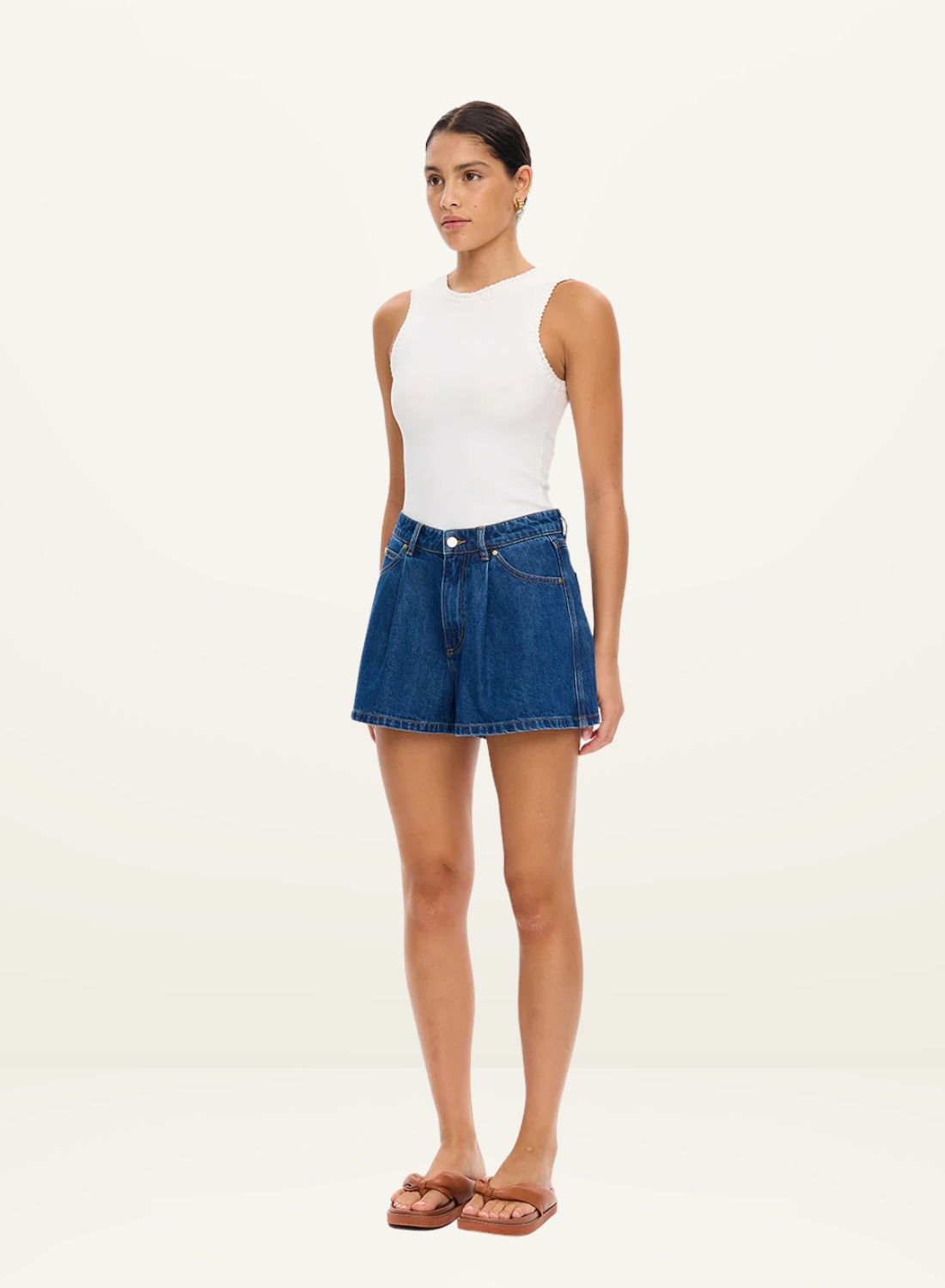 Kivari Monroe Denim Short in Indigo Blue