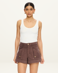 Kivari Celine Denim Short in Chocolate