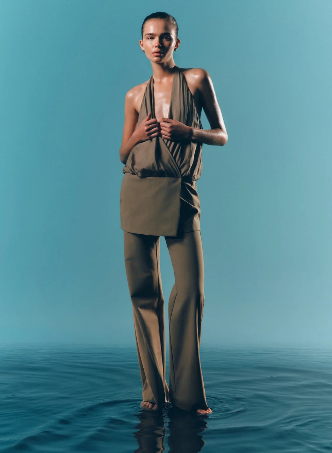 Bec + Bridge Kira Mini Dress in Khaki