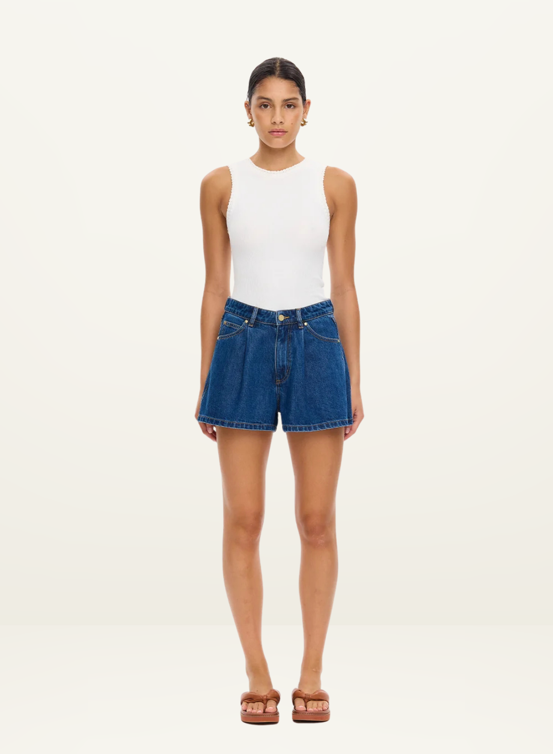 Kivari Monroe Denim Short in Indigo Blue