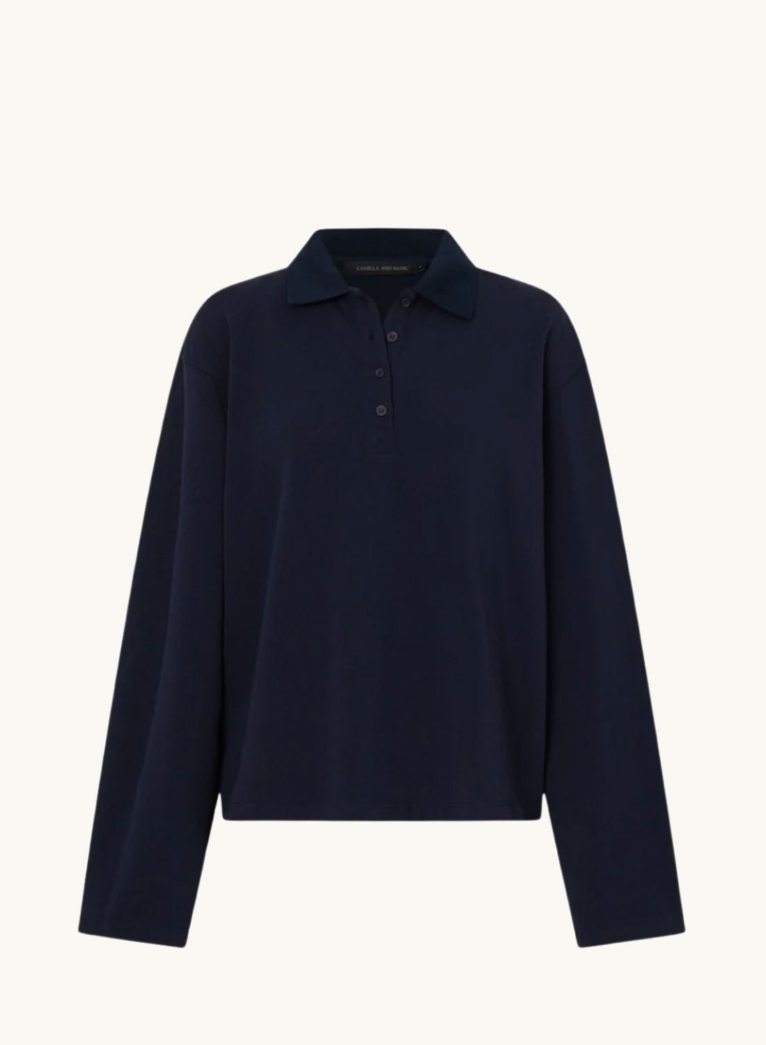 Camilla and Marc Moreno Long Sleeve Polo in Navy