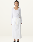 Bassike Crushed Cotton Minimal Skirt in Natural
