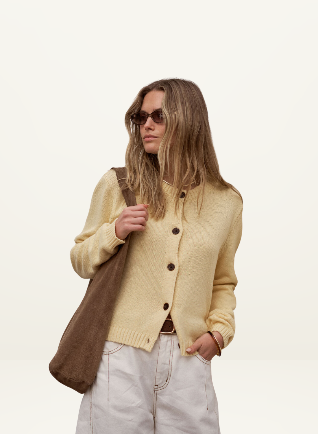 Ceres Nelly Long Sleeve Cardigan in Butter Yellow