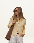 Ceres Nelly Long Sleeve Cardigan in Butter Yellow
