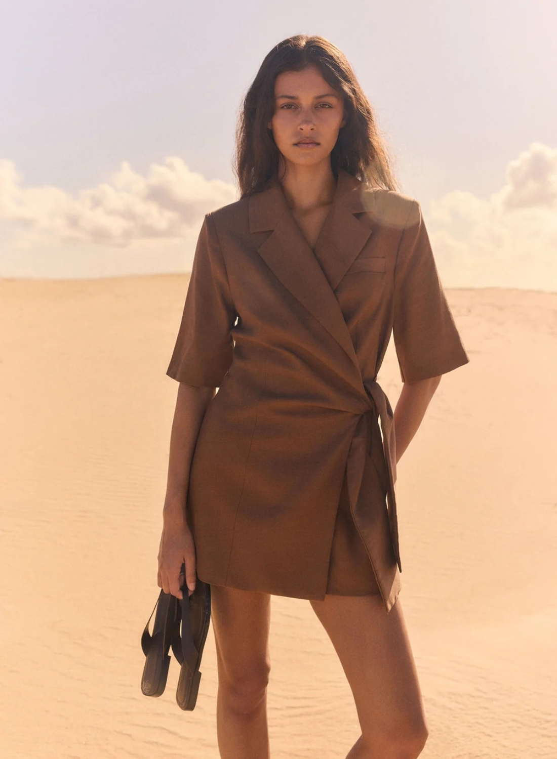 Esmaee Paragon Blazer Dress in Brown