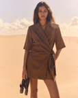 Esmaee Paragon Blazer Dress in Brown