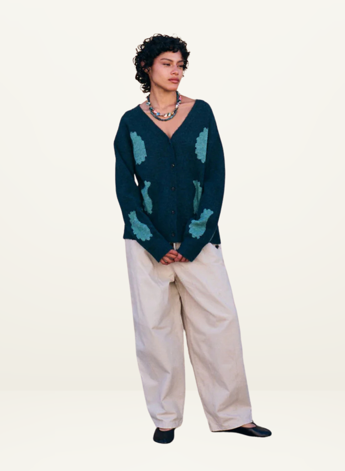 Kinga Csilla Mare Nota Cardigan in Ocean
