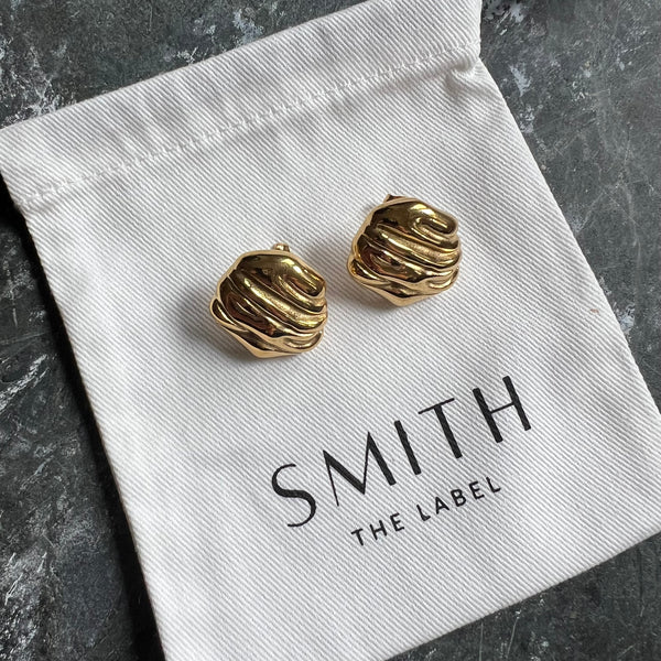 Ylian Ripple Stud Earrings GOLD Smith-SMITH-Frolic Girls