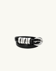 Aelia Molten Silver Loop Belt in Black